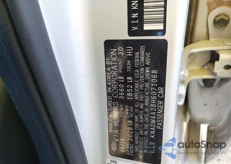 2017 Kia Rio Lx z USA, uszkodzony, nr VIN KNADM4A38H6071068